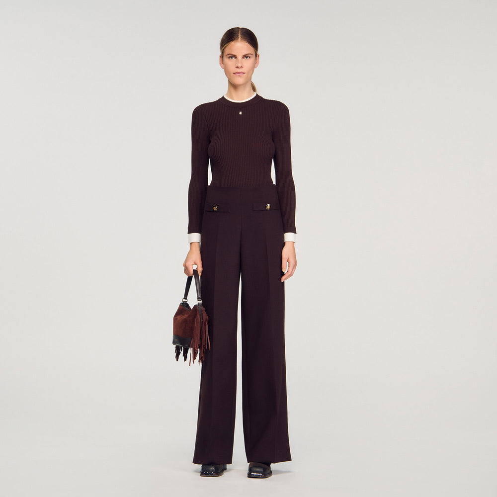 Sandro / Flared trousers Brown