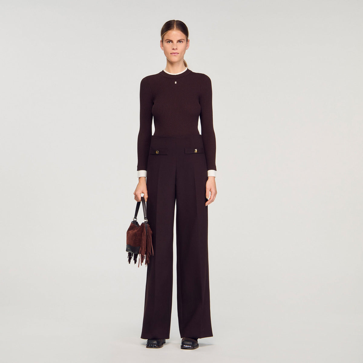 Sandro / Flared trousers Brown