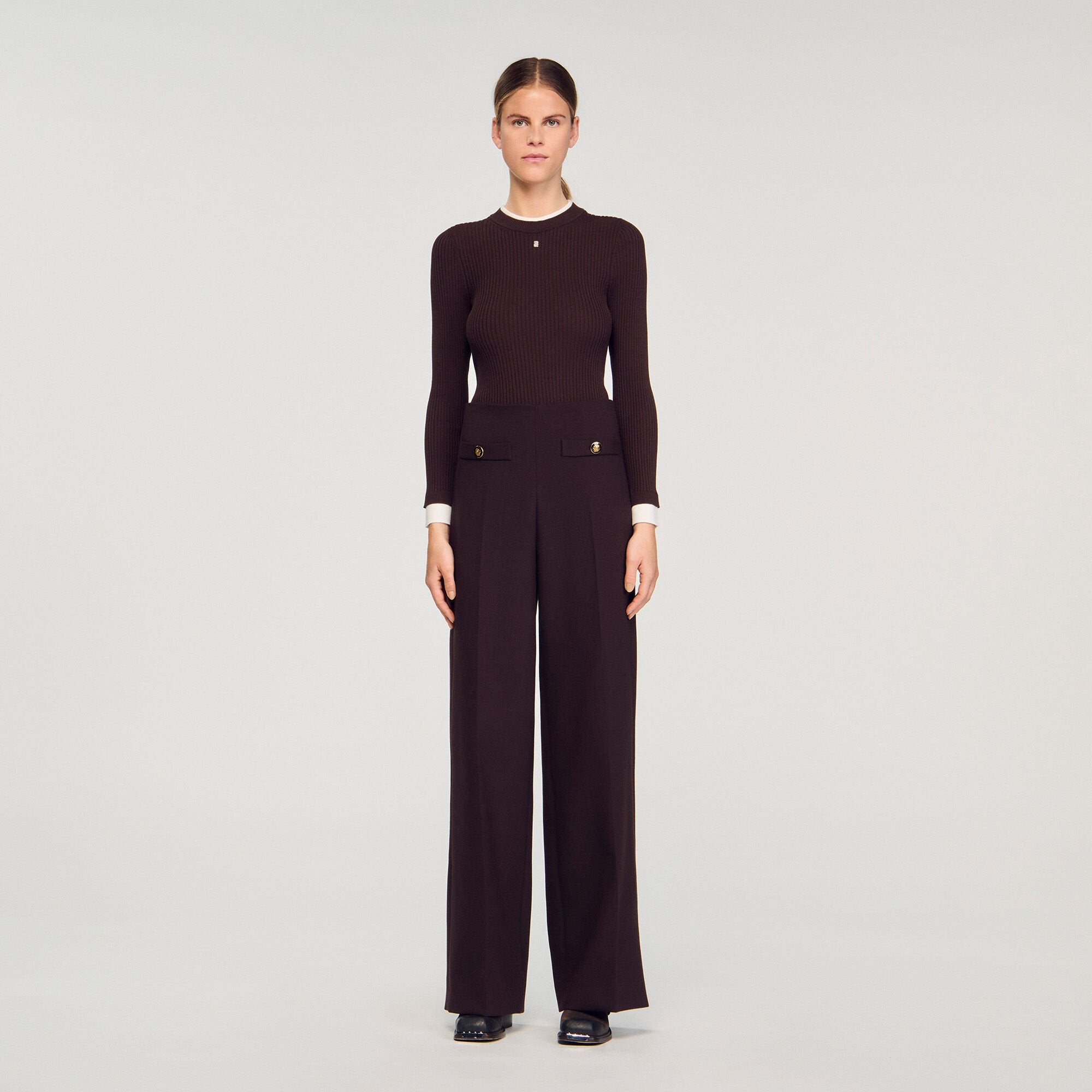 Sandro / Flared trousers Brown