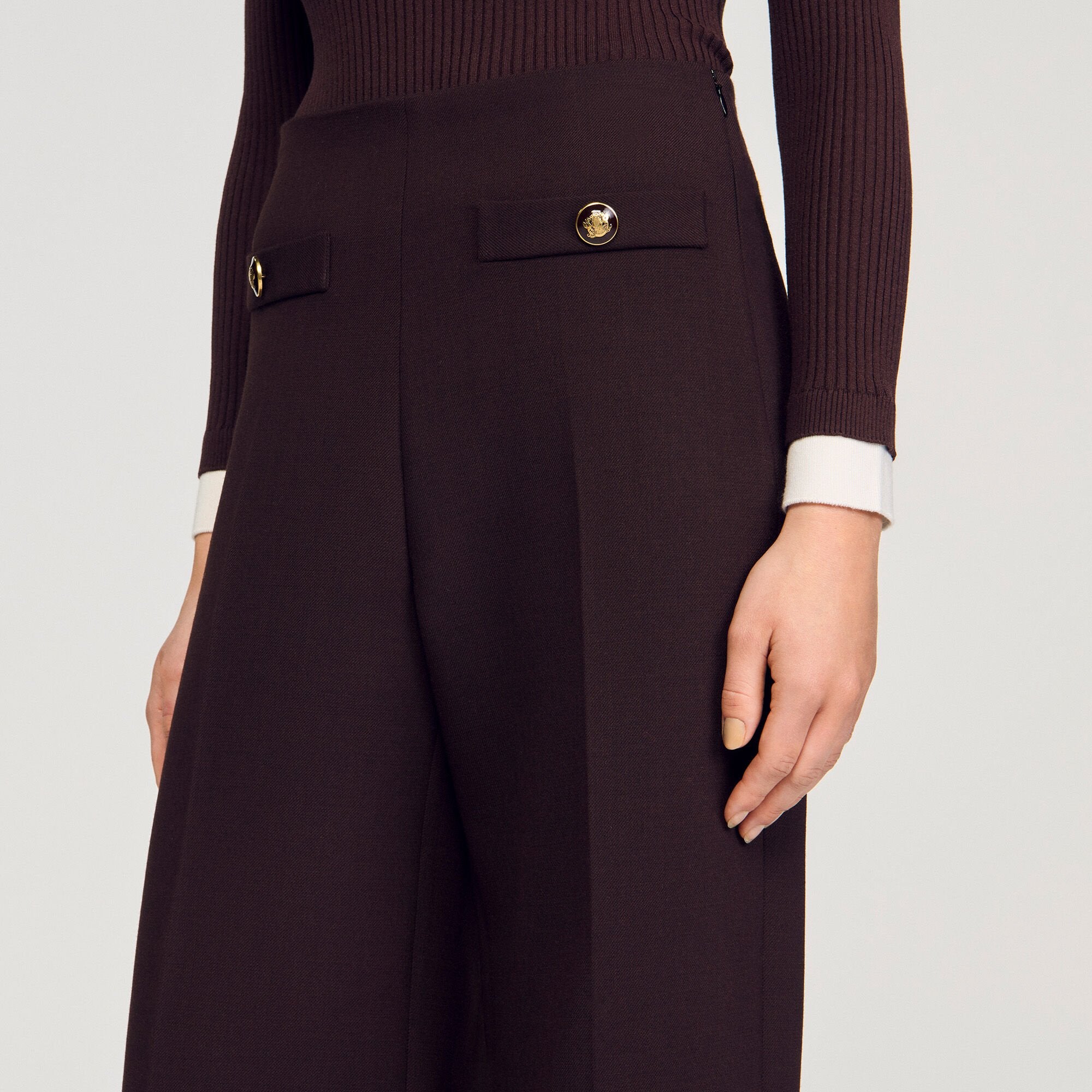 Sandro / Flared trousers Brown