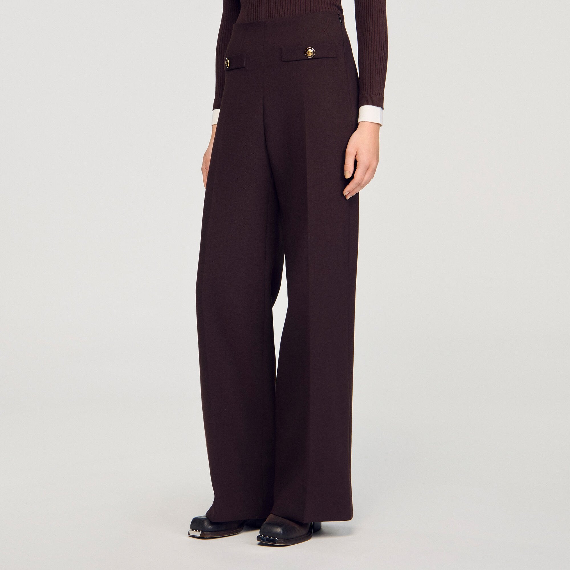 Sandro / Flared trousers Brown