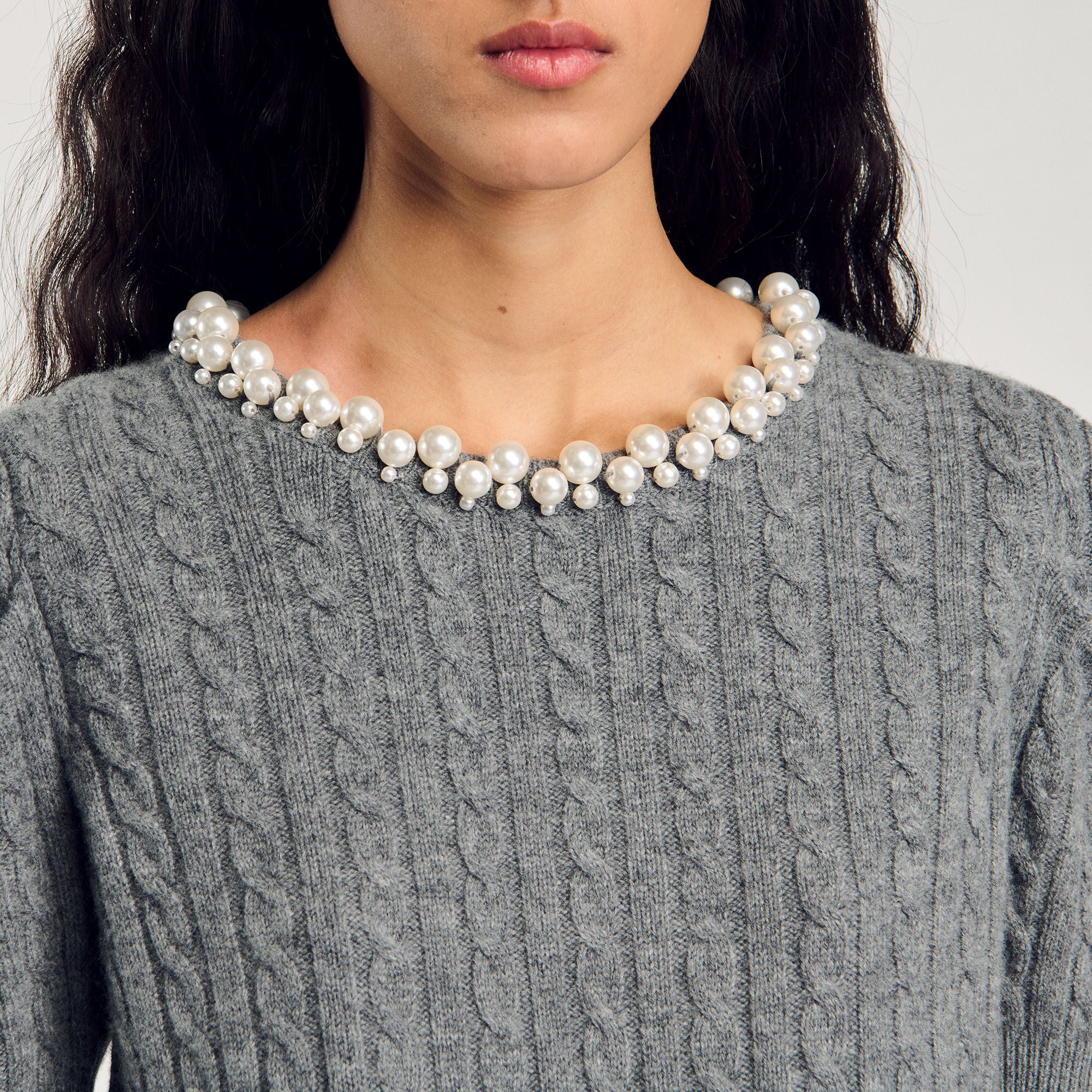 Sandro / Cable knit sweater Grey