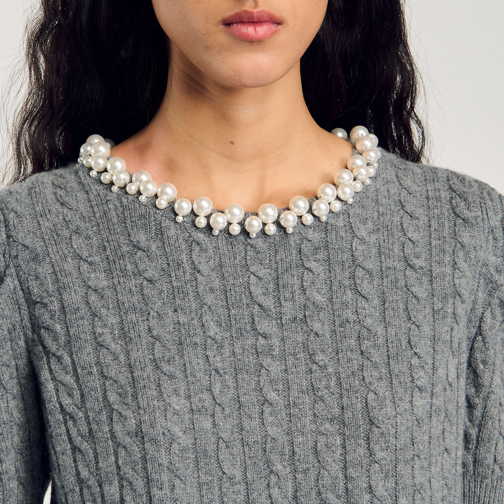 Sandro / Cable knit sweater Grey