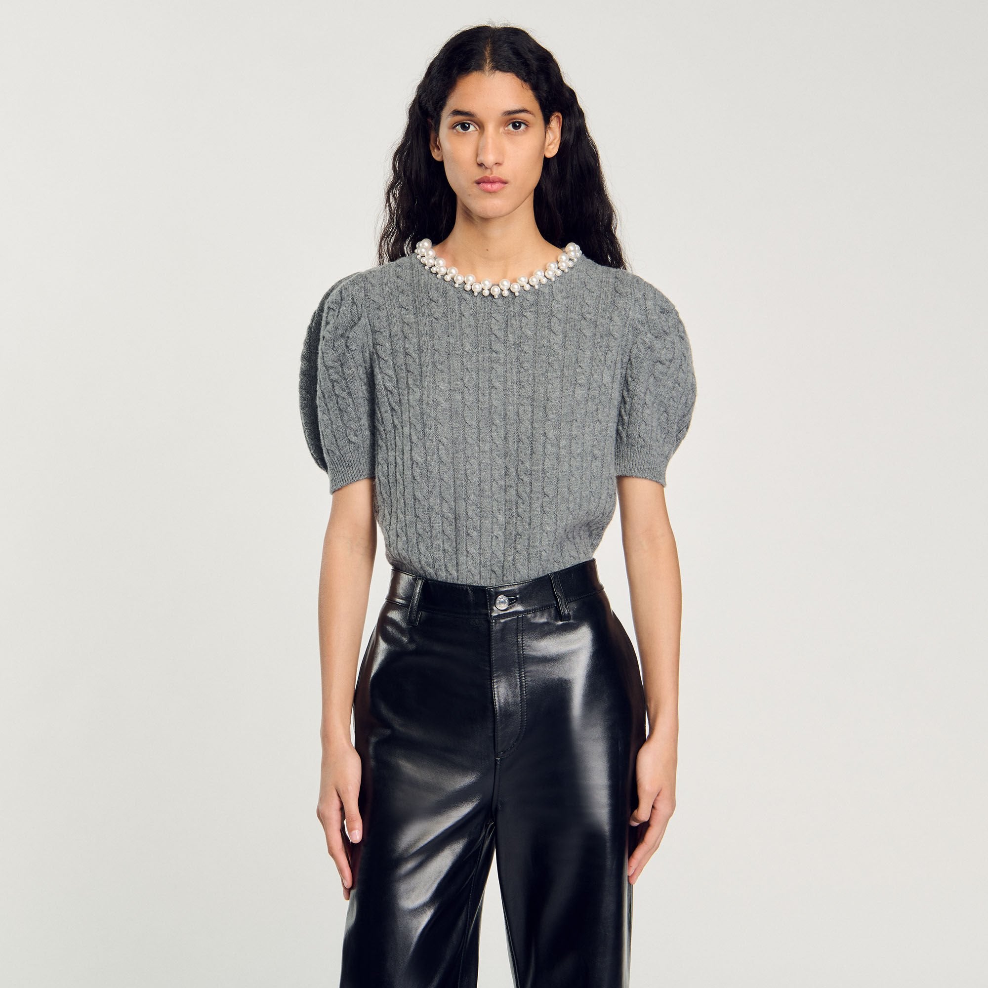 Sandro / Cable knit sweater Grey