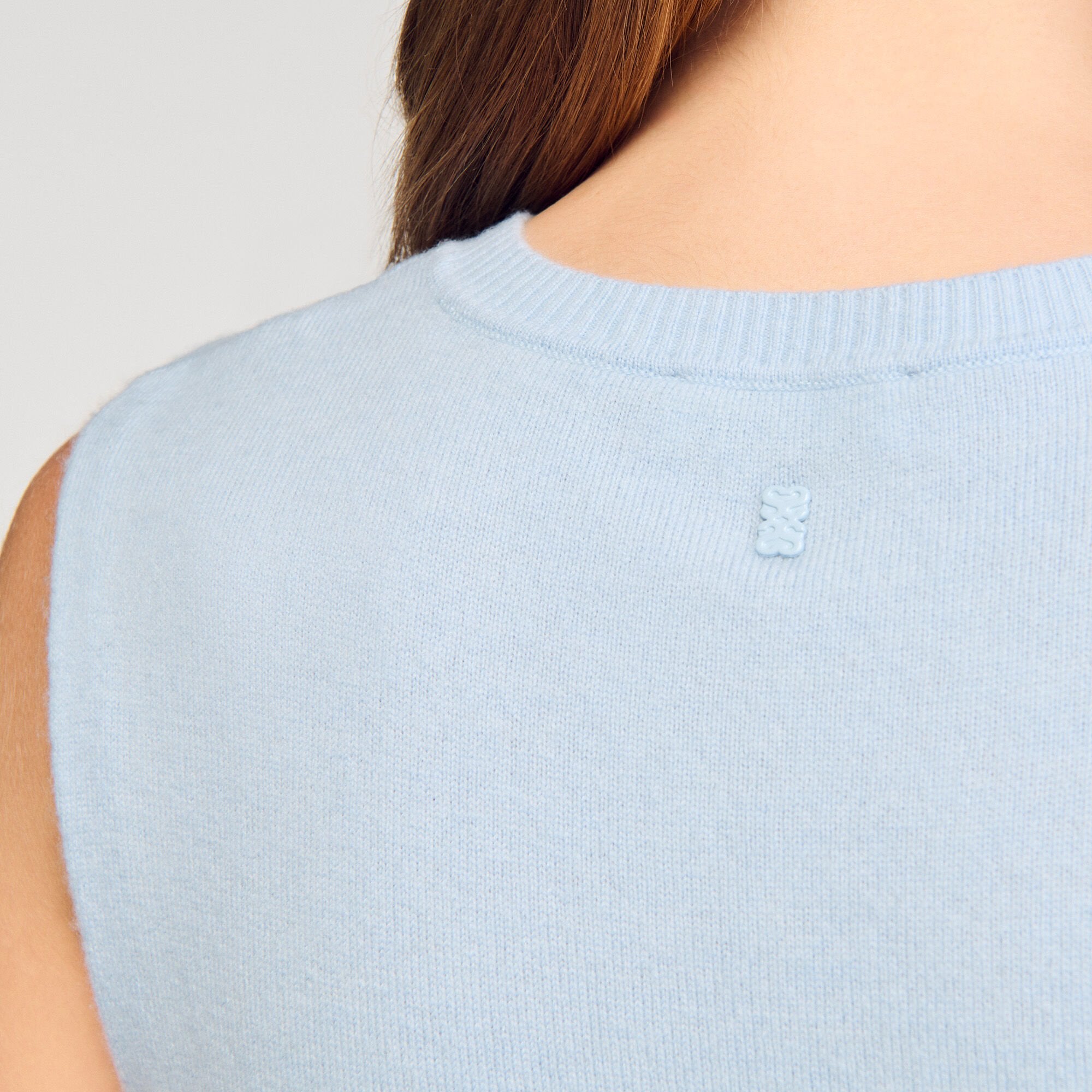 Sandro / Ruffled cropped sweater Sky Blue