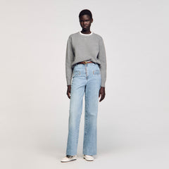 Sandro / Contrast collar sweater Grey