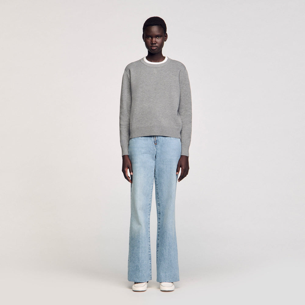 Sandro / Contrast collar sweater Grey