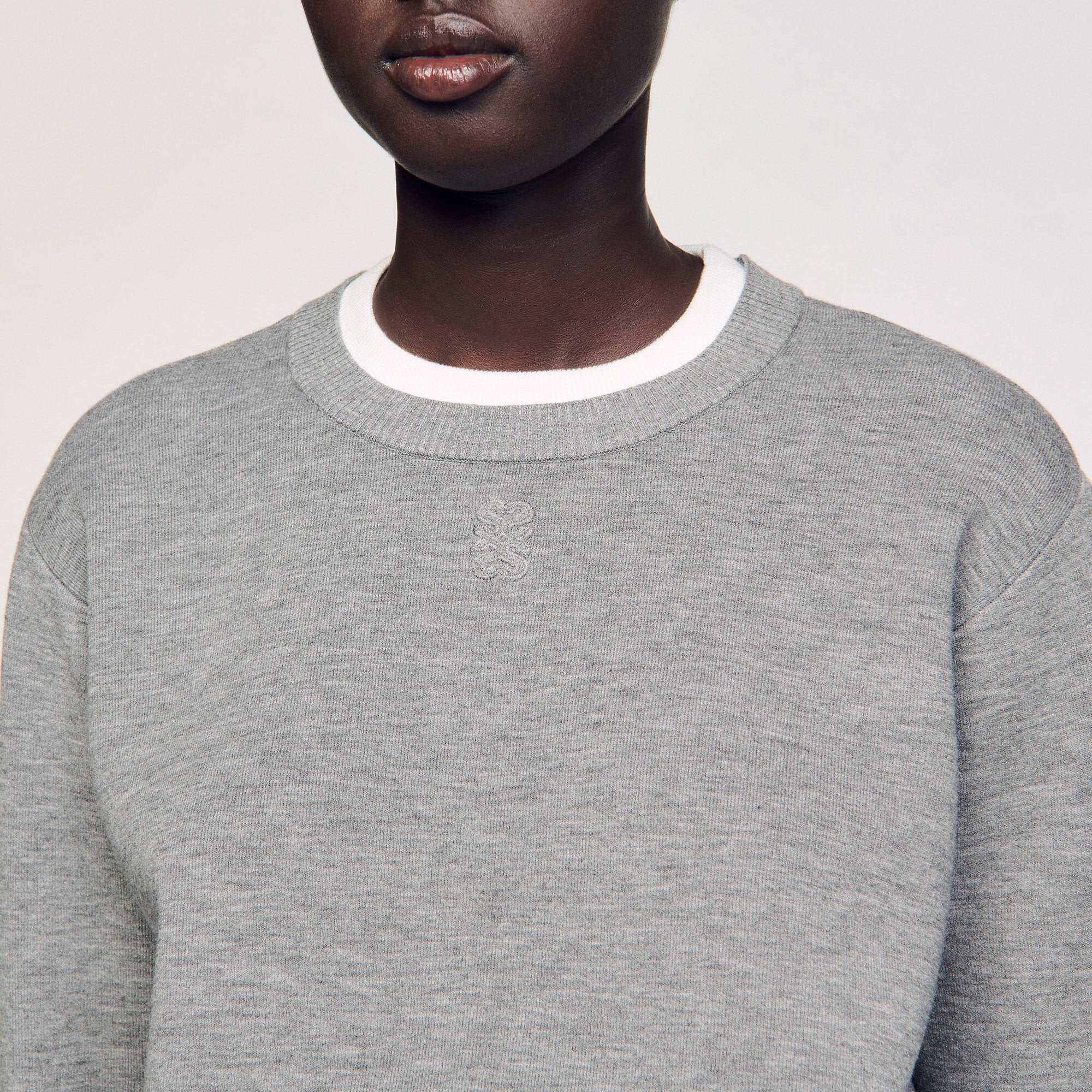 Sandro / Contrast collar sweater Grey