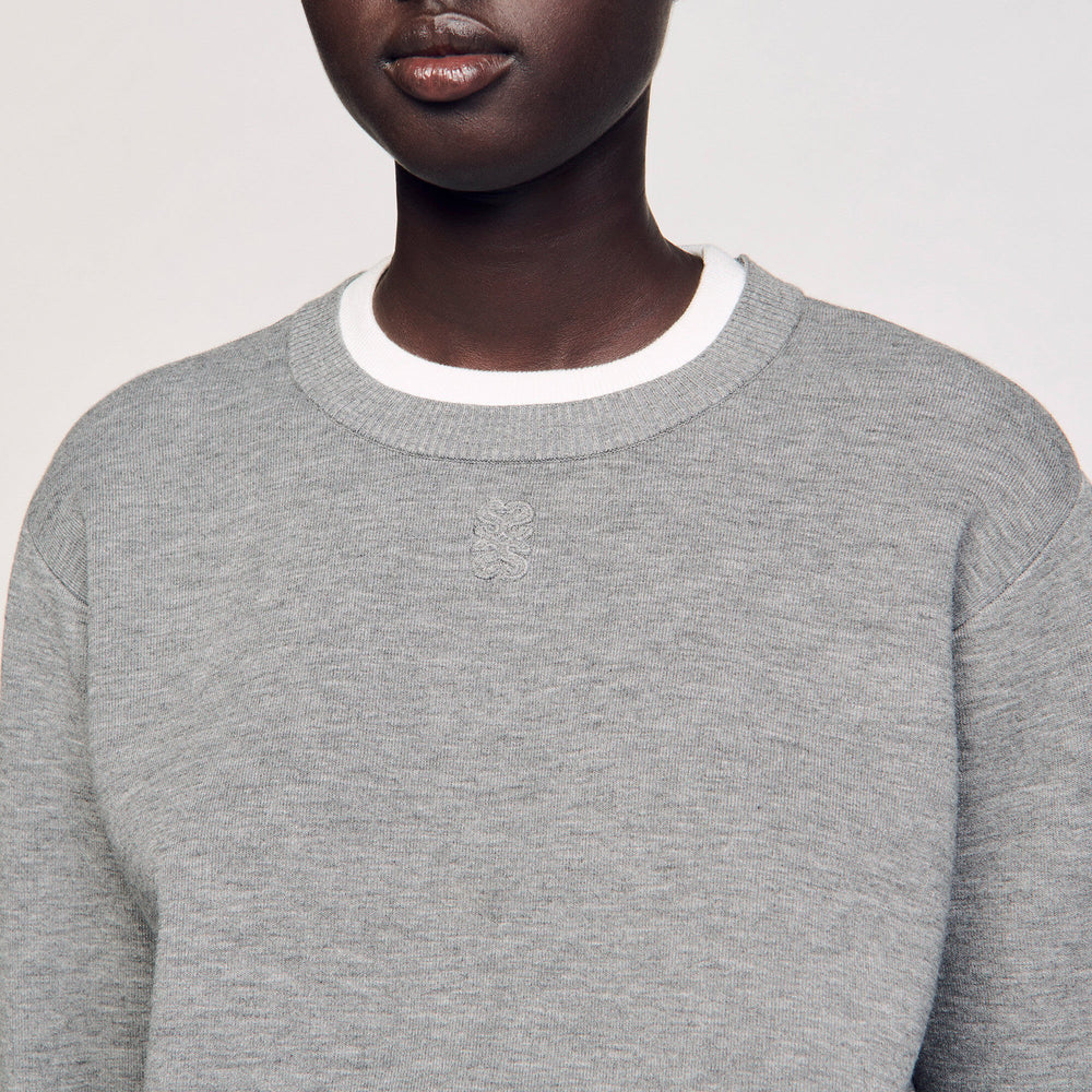 Sandro / Contrast collar sweater Grey