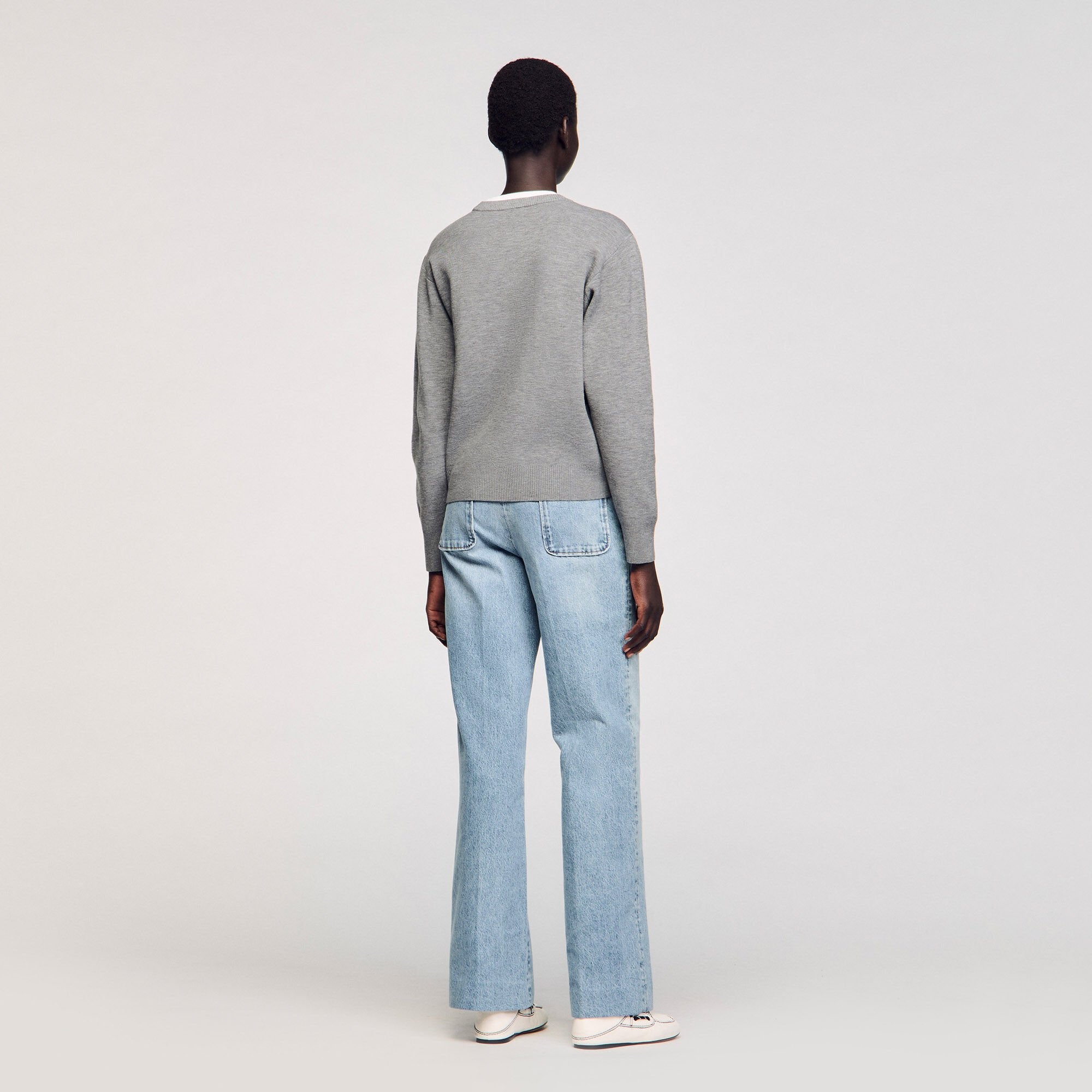 Sandro / Contrast collar sweater Grey