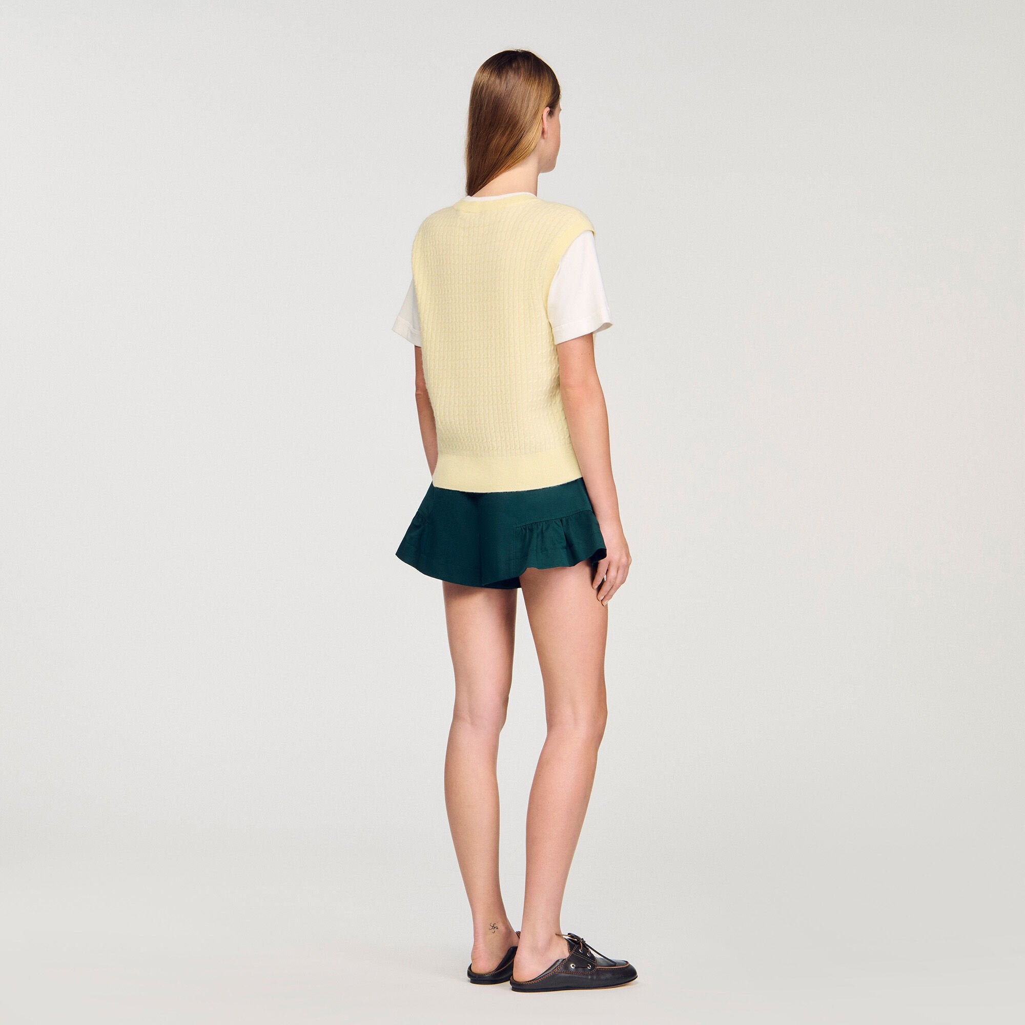 Sandro / Dual-material knit sweater Light Yellow