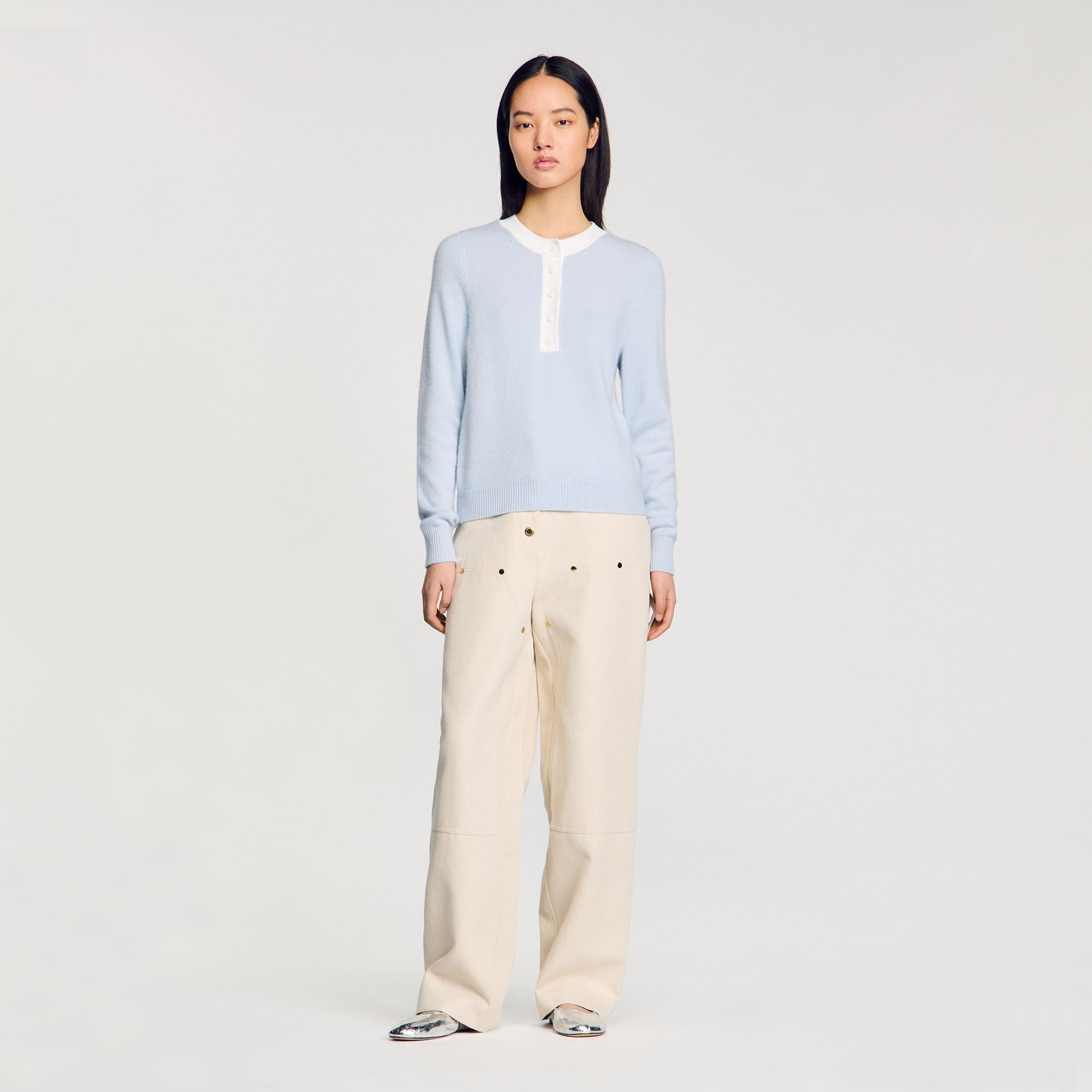 Sandro / Wool and cashmere sweater Sky Blue