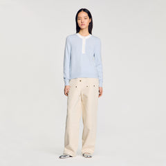Sandro / Wool and cashmere sweater Sky Blue
