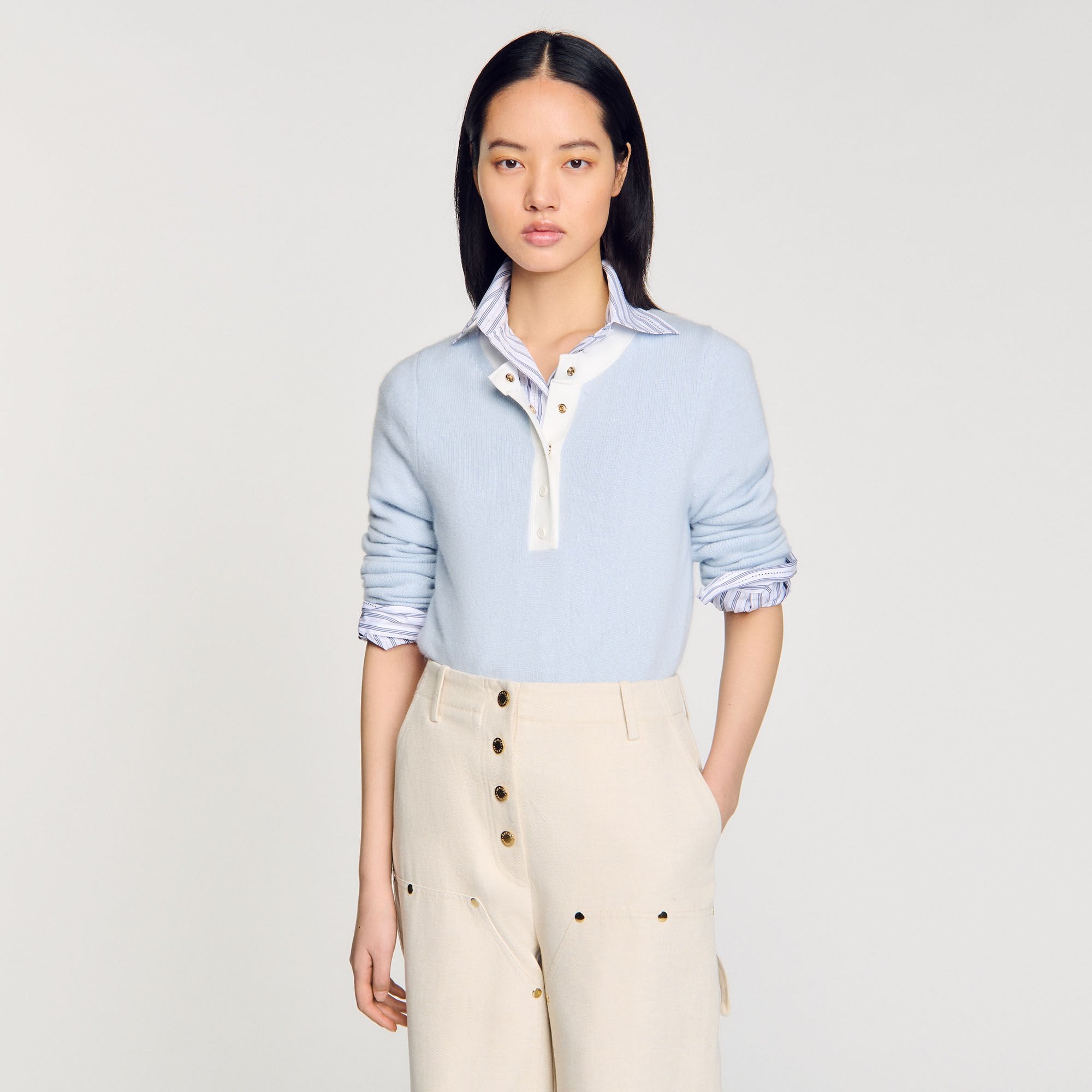 Sandro / Wool and cashmere sweater Sky Blue