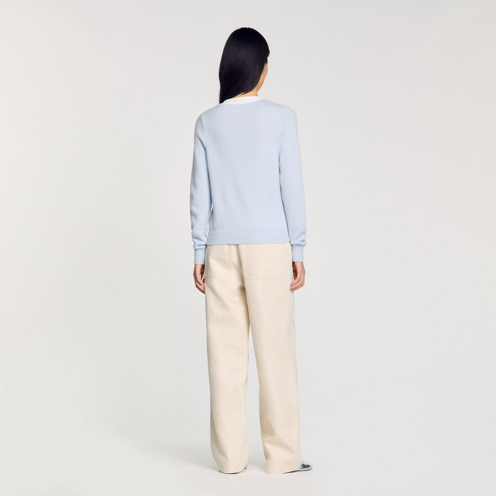 Sandro / Wool and cashmere sweater Sky Blue