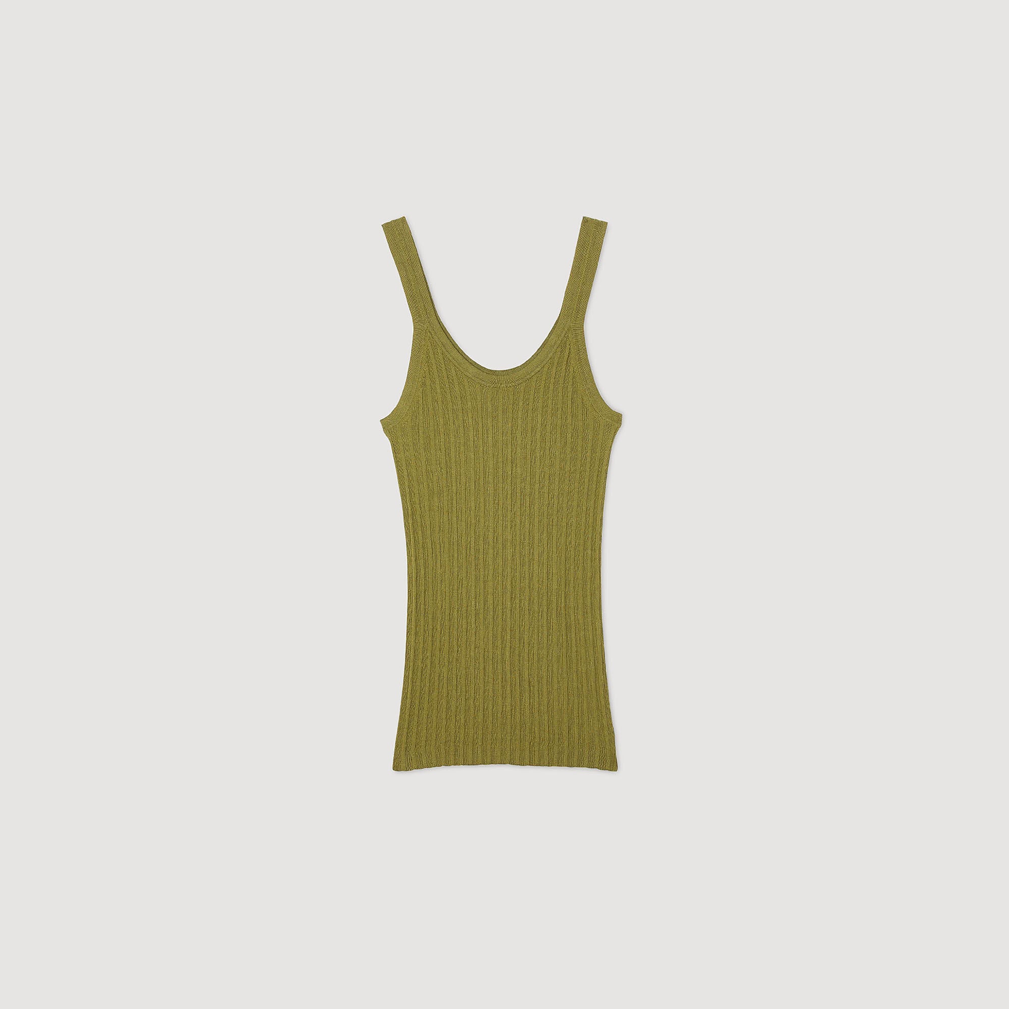 Sandro / Ribbed vest top Olive Green