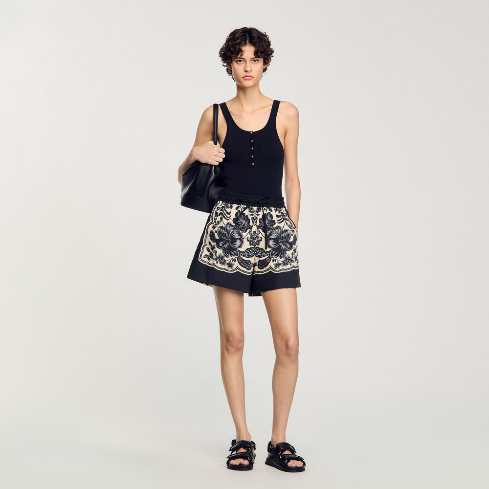 Sandro / Rib knit vest top Black