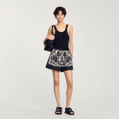 Sandro / Rib knit vest top Black