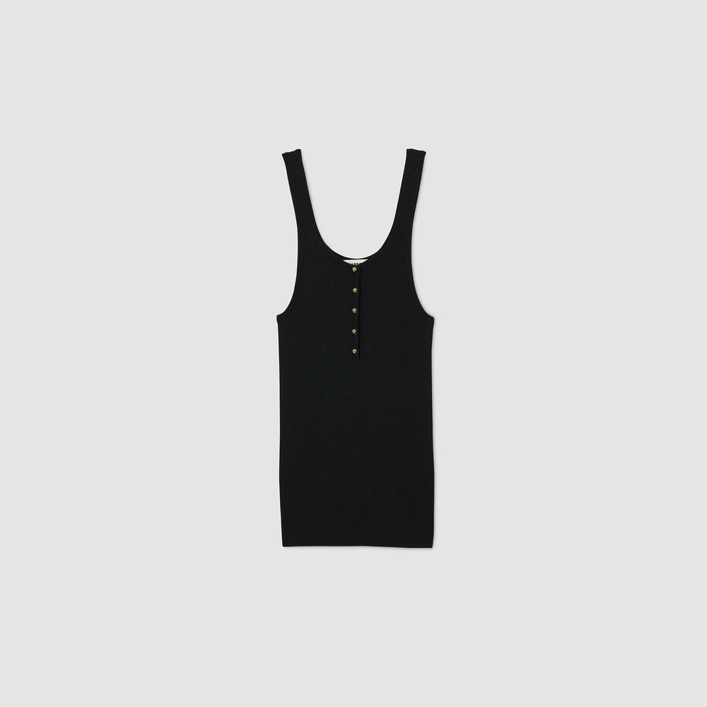 Sandro / Rib knit vest top Black