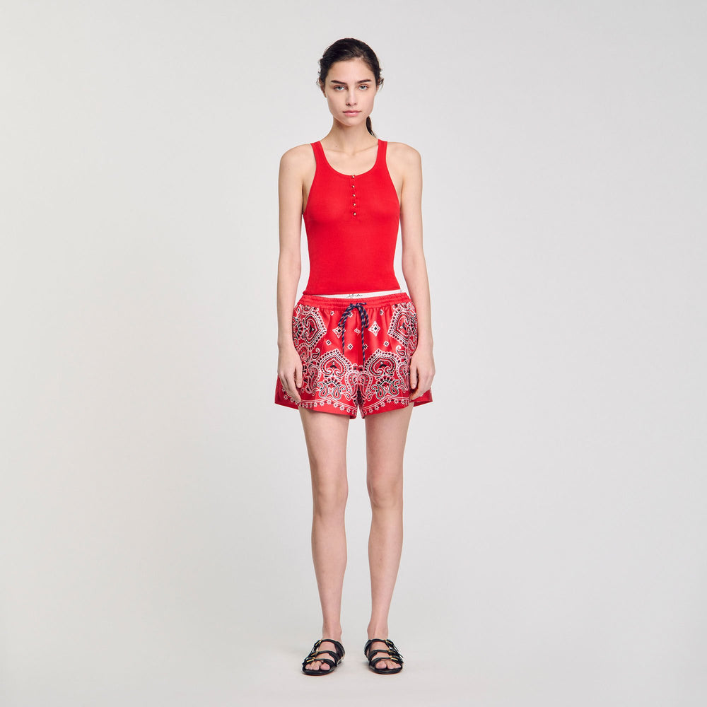 Sandro / Rib knit vest top Red