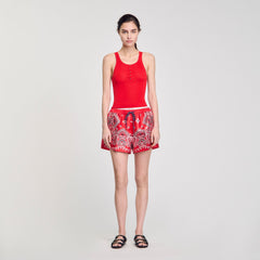 Sandro / Rib knit vest top Red