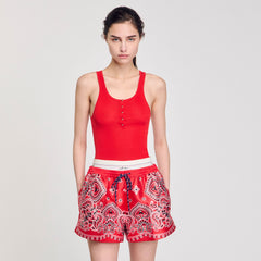 Sandro / Rib knit vest top Red