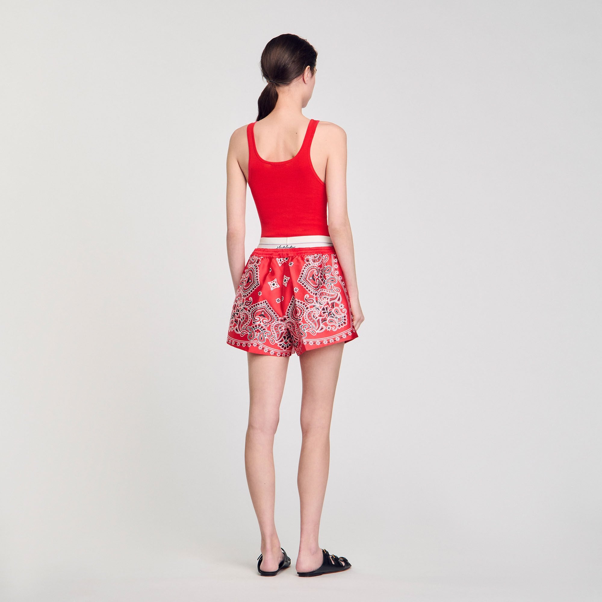 Sandro / Rib knit vest top Red