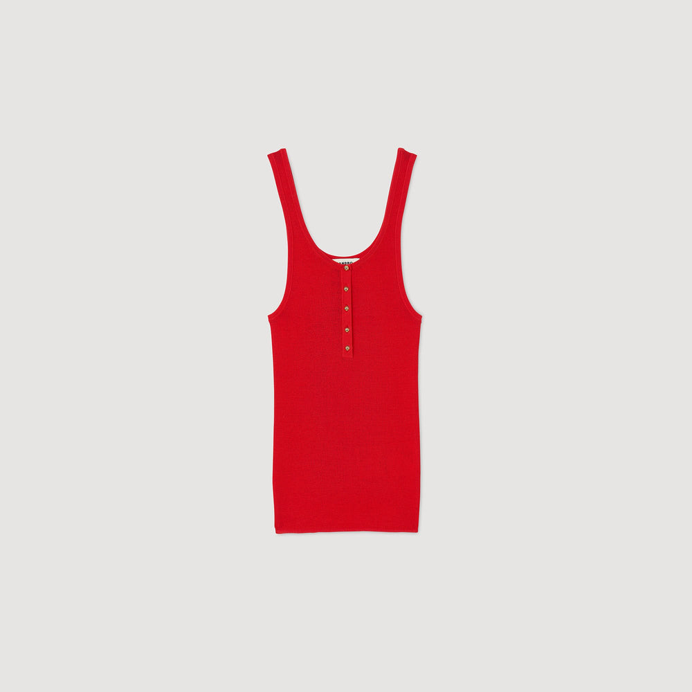 Sandro / Rib knit vest top Red