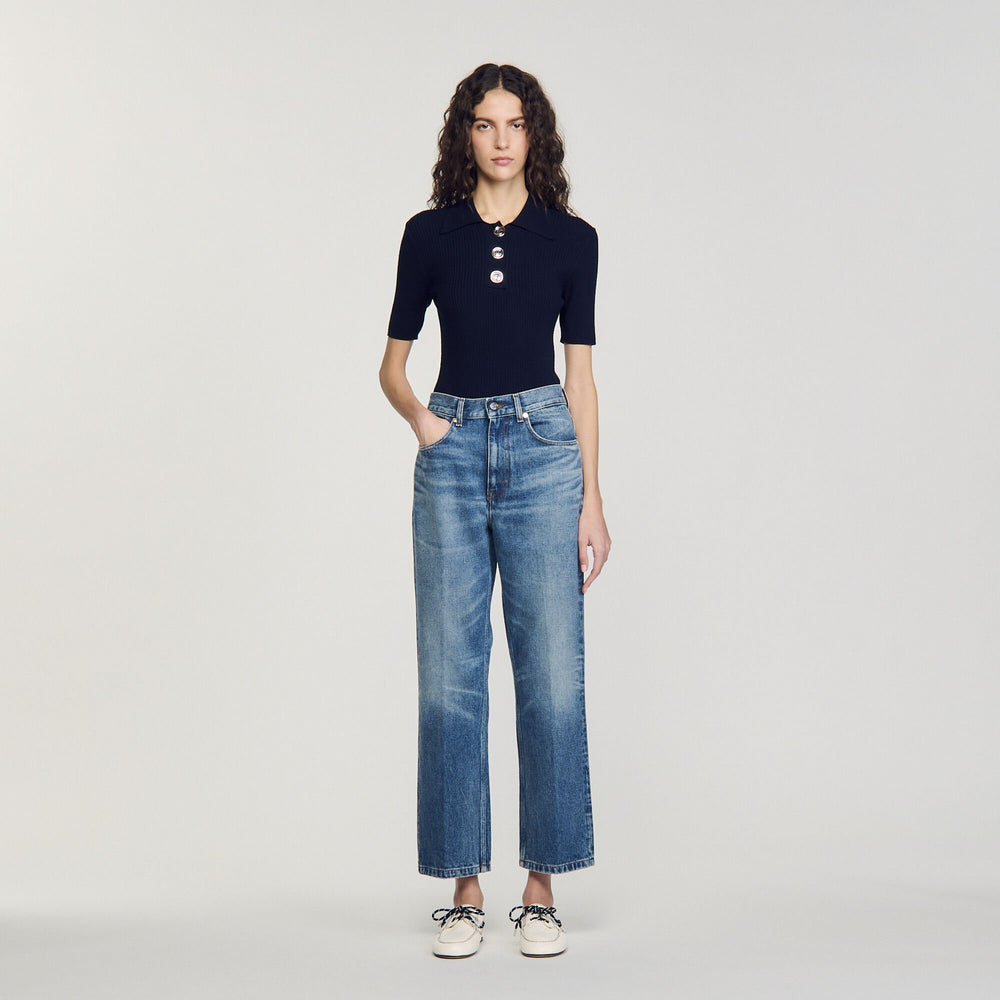 Sandro / Polo-neck sweater Navy Blue