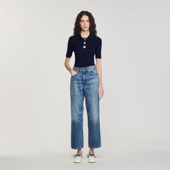 Sandro / Polo-neck sweater Navy Blue