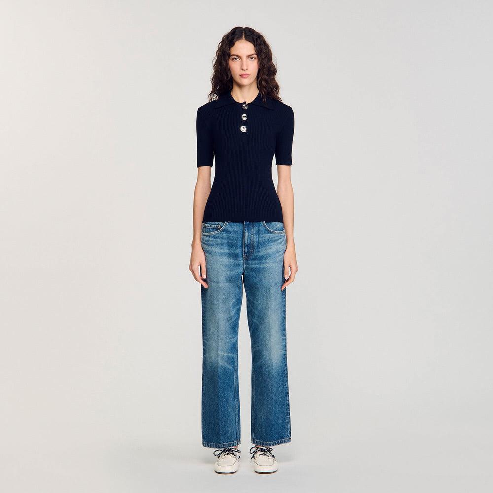 Sandro / Polo-neck sweater Navy Blue