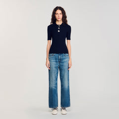 Sandro / Polo-neck sweater Navy Blue