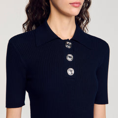 Sandro / Polo-neck sweater Navy Blue