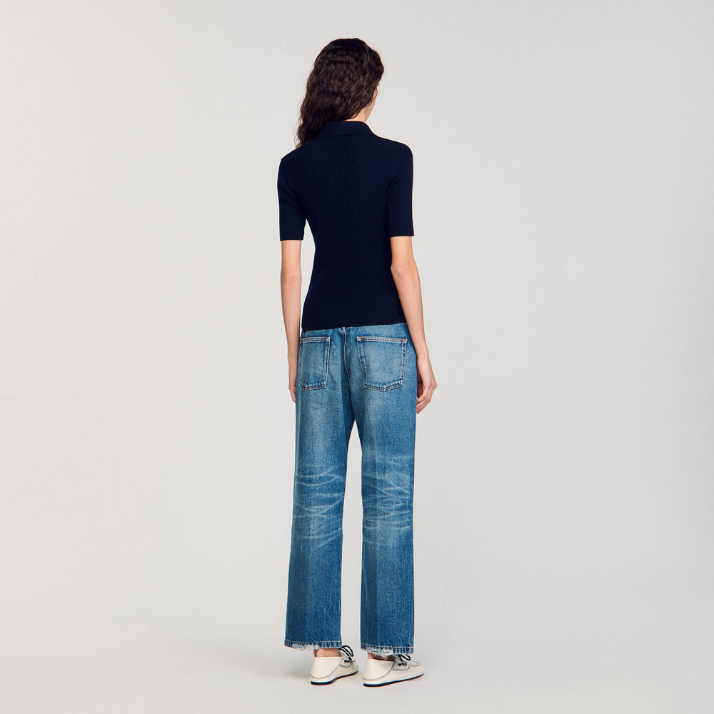 Sandro / Polo-neck sweater Navy Blue
