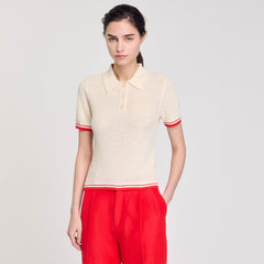 Sandro / Polo-neck sweater Ecru