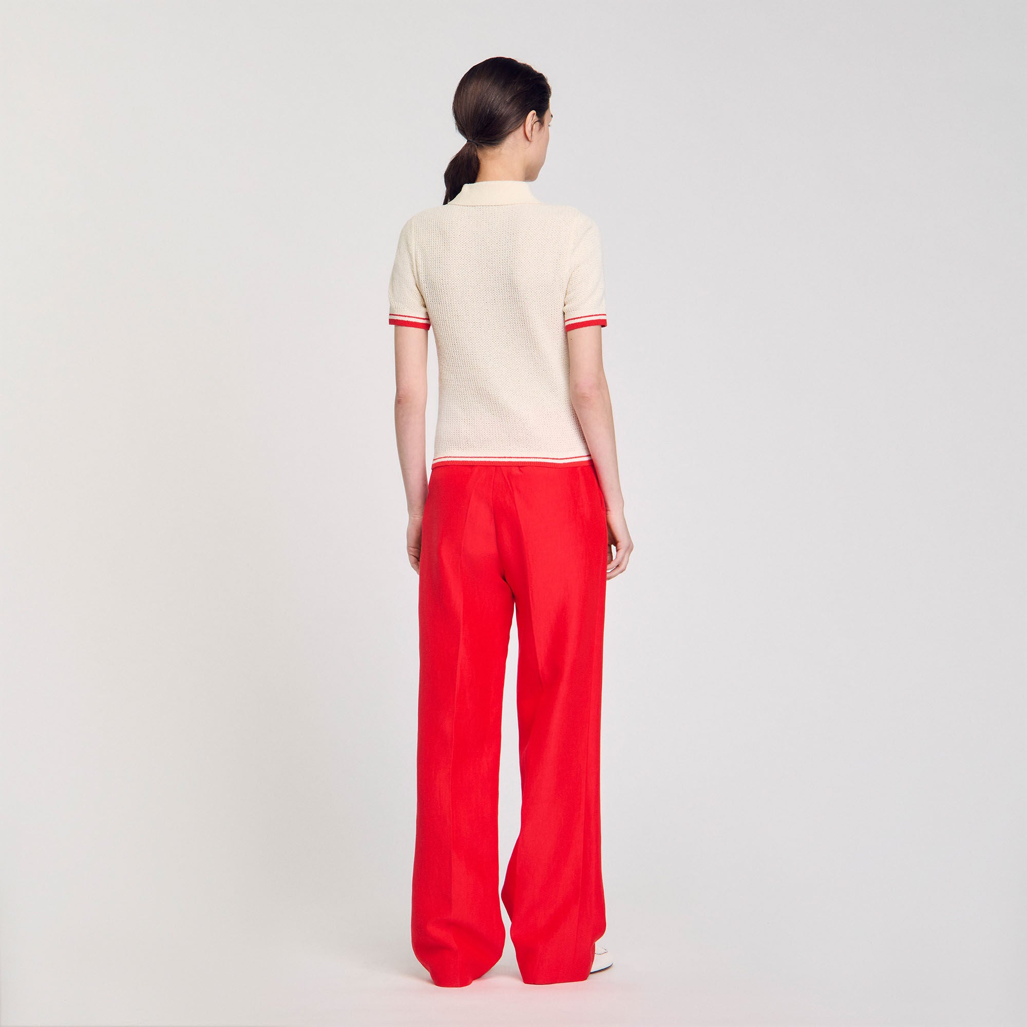 Sandro / Polo-neck sweater Ecru