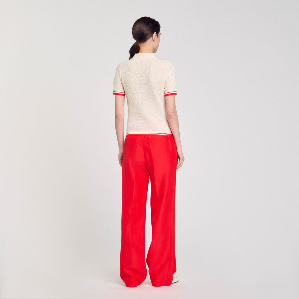 Sandro / Polo-neck sweater Ecru