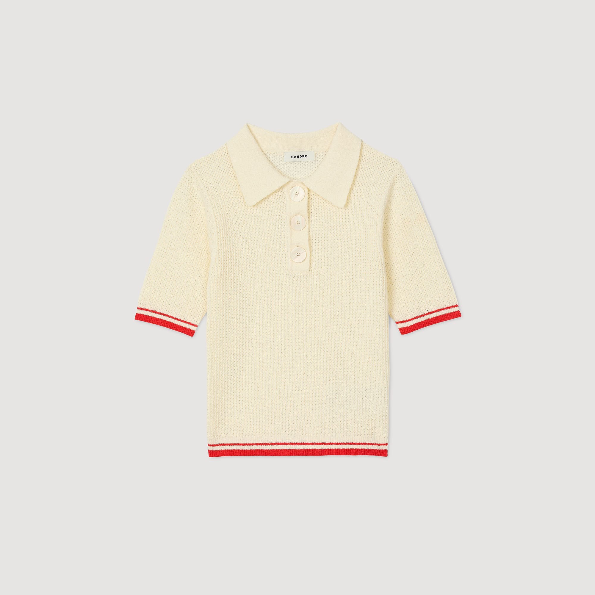 Sandro / Polo-neck sweater Ecru