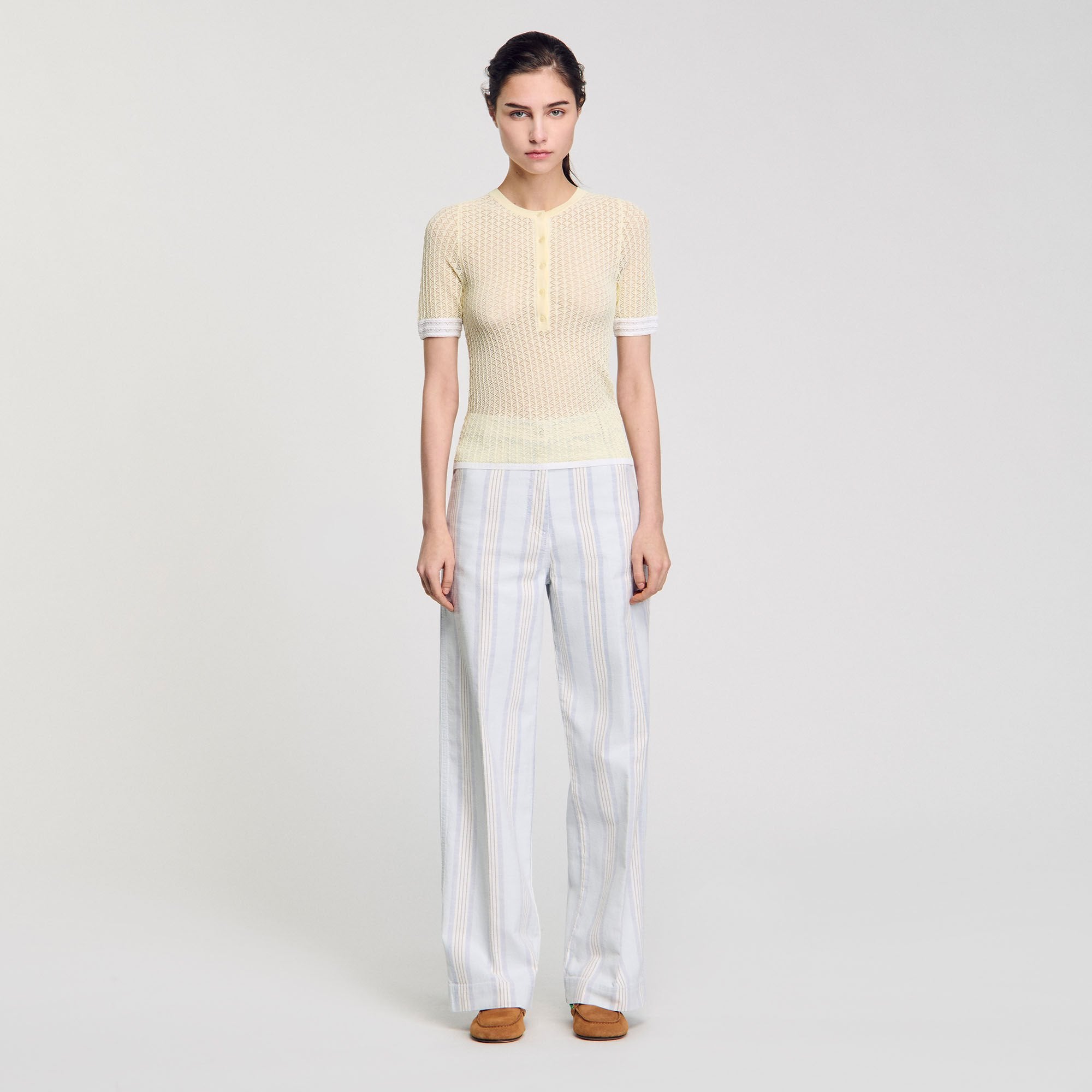 Sandro / Short-sleeved sweater Light Yellow