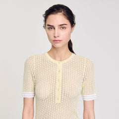Sandro / Short-sleeved sweater Light Yellow
