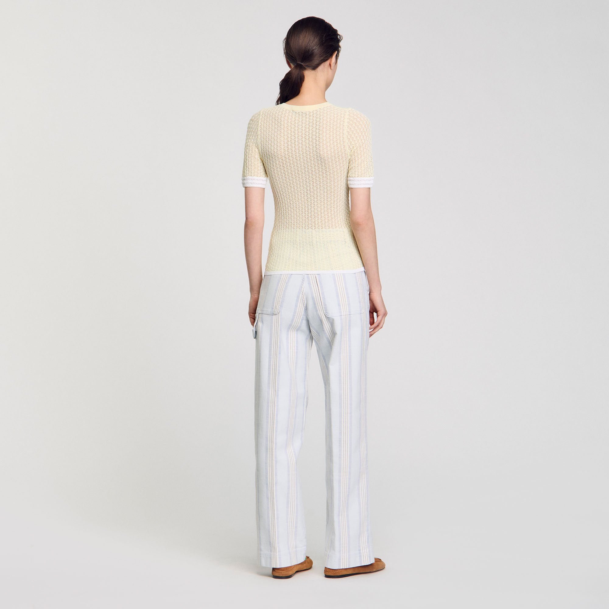 Sandro / Short-sleeved sweater Light Yellow