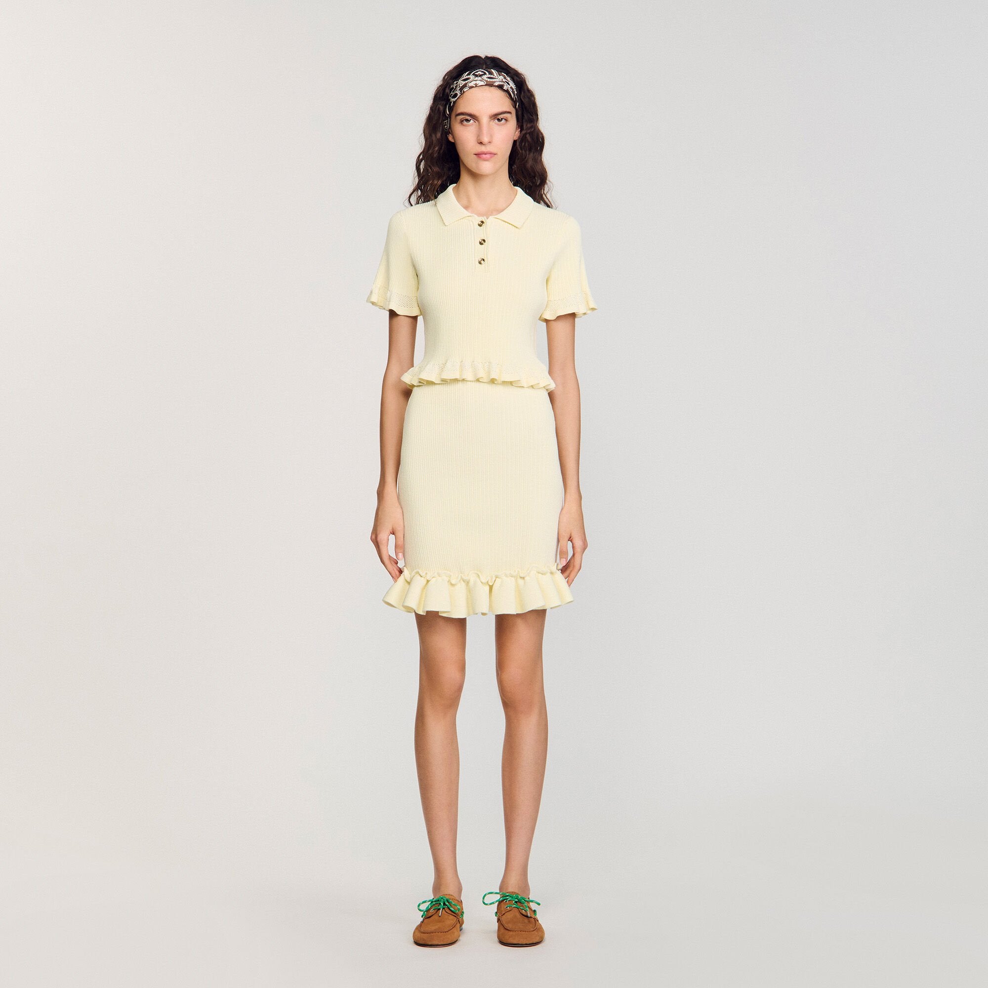Sandro / Flounced sweater Light Yellow