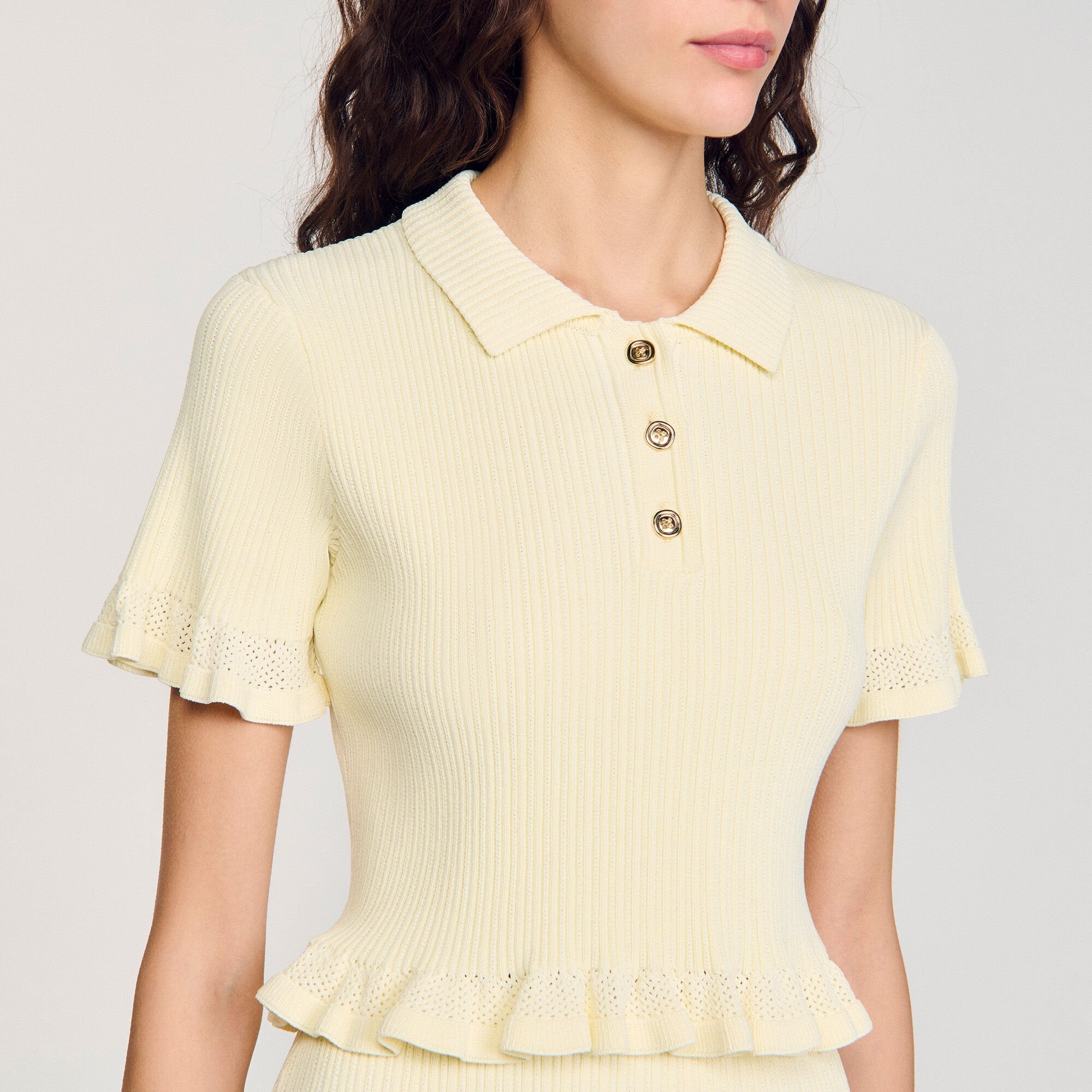Sandro / Flounced sweater Light Yellow