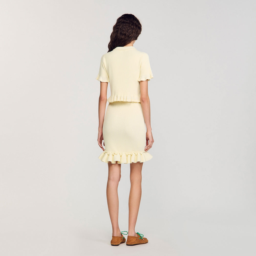 Sandro / Flounced sweater Light Yellow