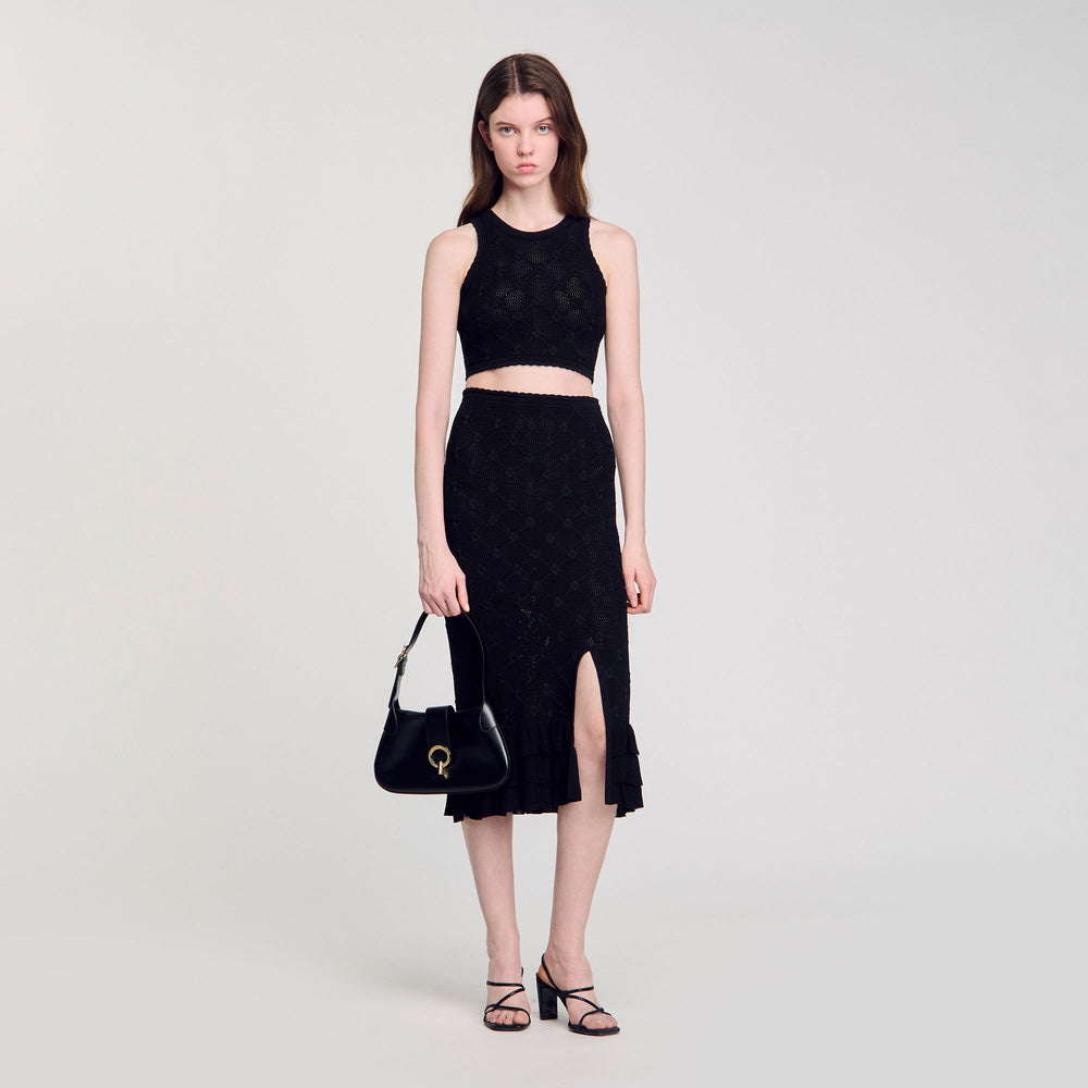 Sandro / Decorative knit top Black