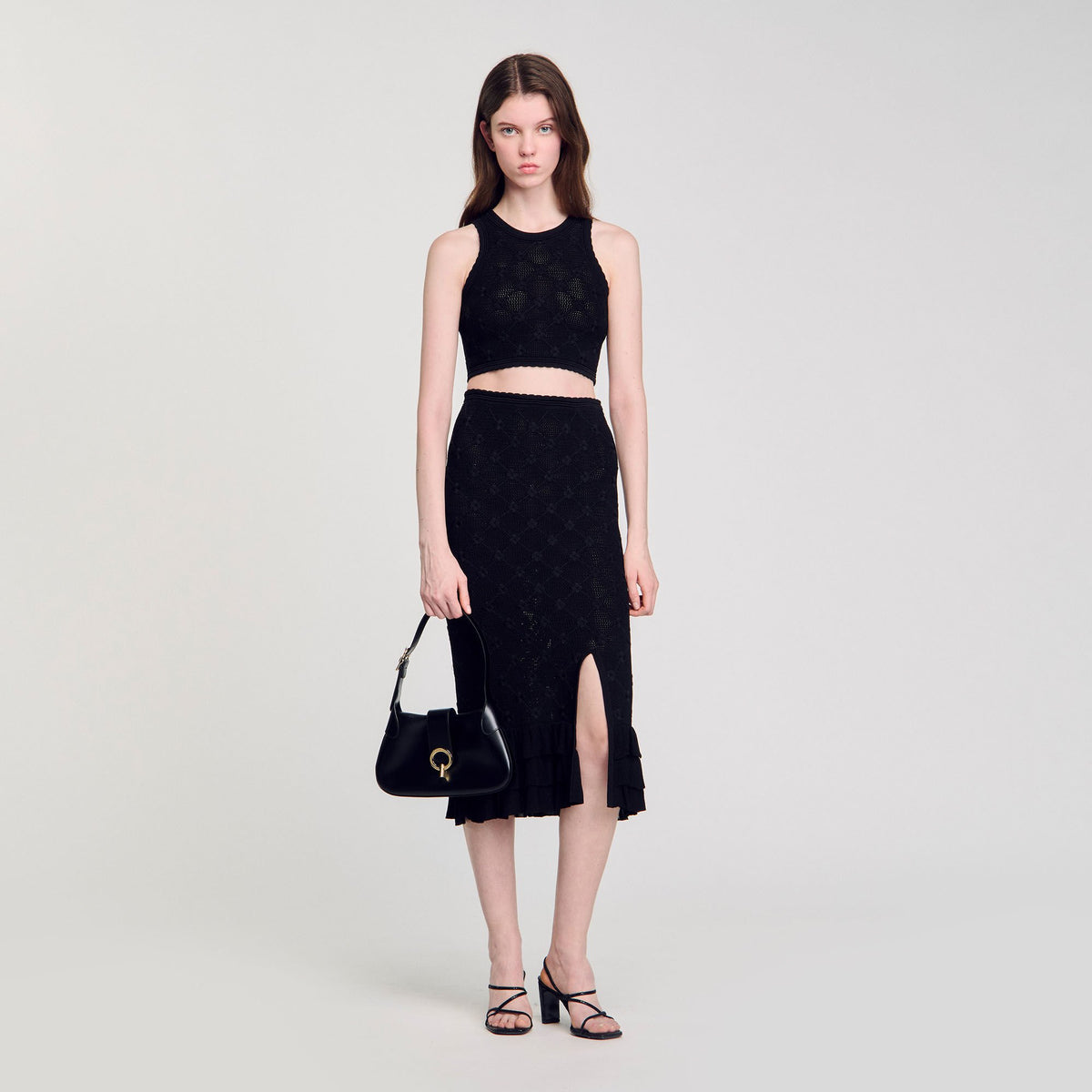 Sandro / Decorative knit top Black