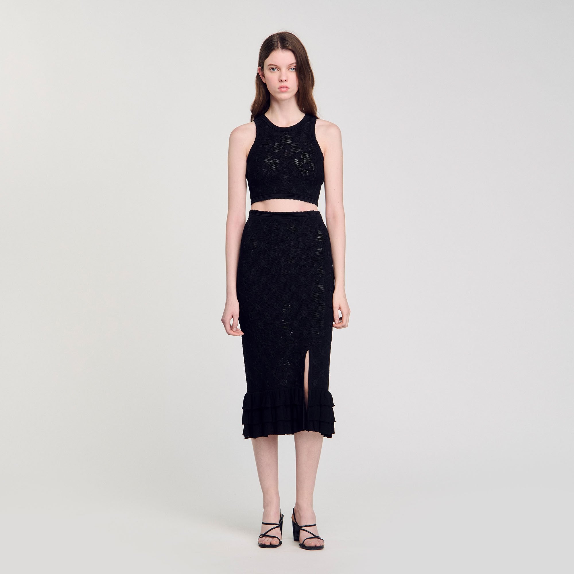 Sandro / Decorative knit top Black