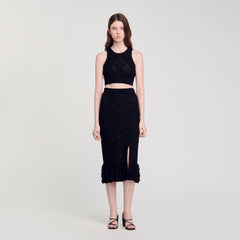 Sandro / Decorative knit top Black