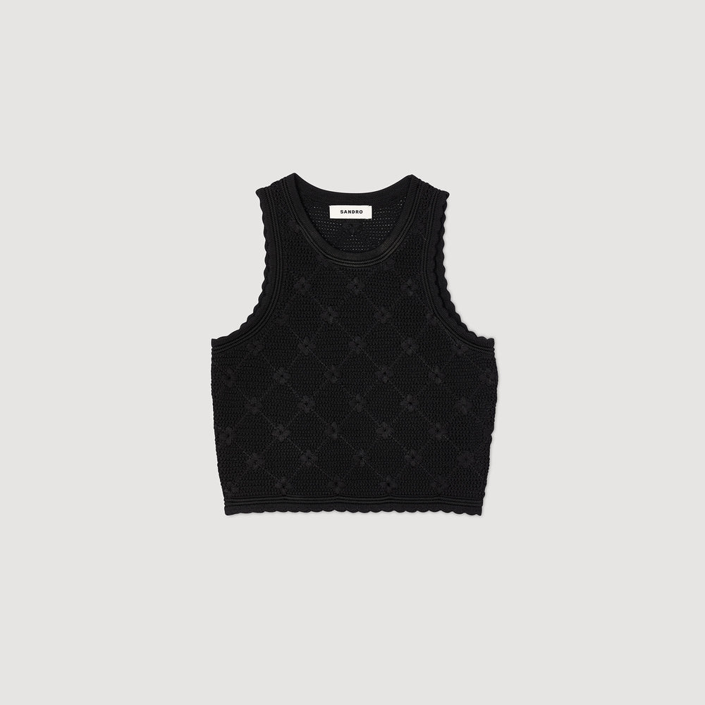 Sandro / Decorative knit top Black