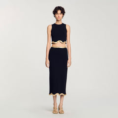 Sandro / Cropped top with chain detail Black